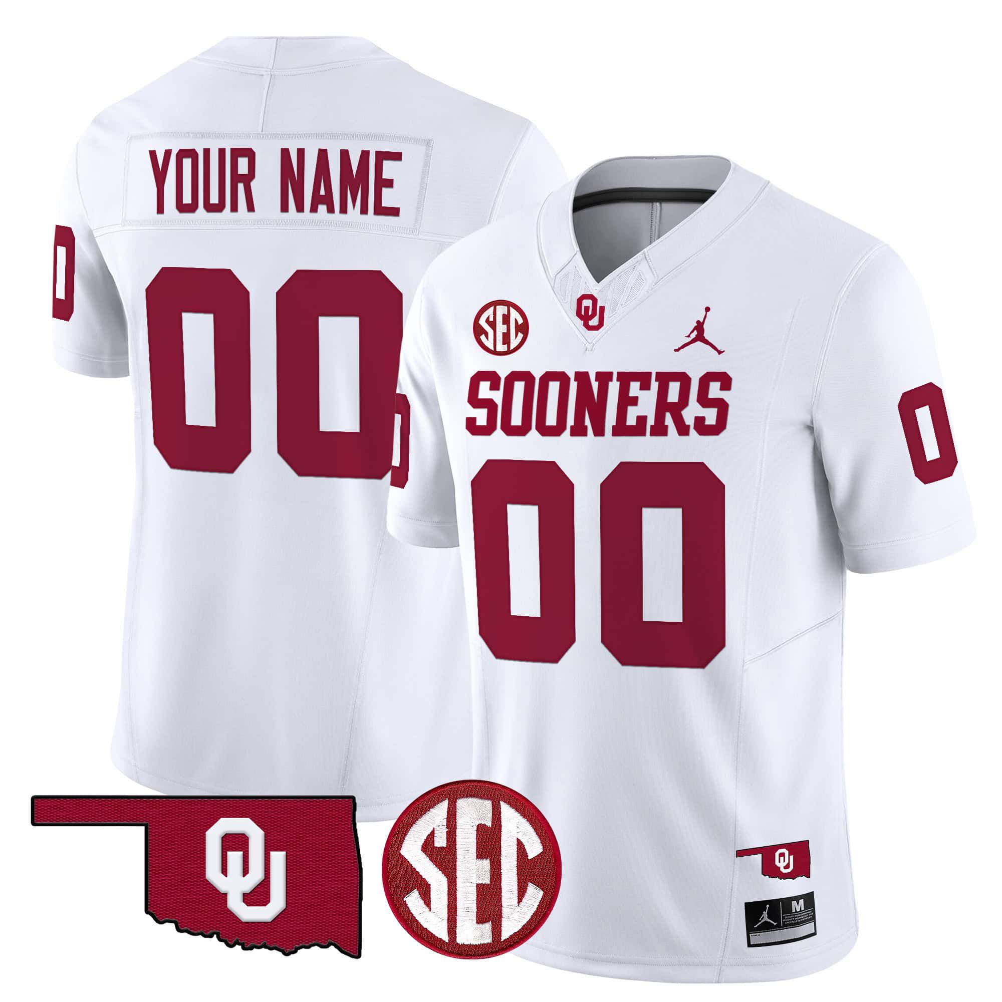 Men Oklahoma Sooners White 2024 Vapor Limited Custom NCAA Jersey->customized ncaa jersey->Custom Jersey